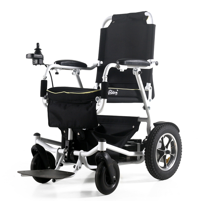 mini size foldable brush power wheelchair with Intelligent AI controller