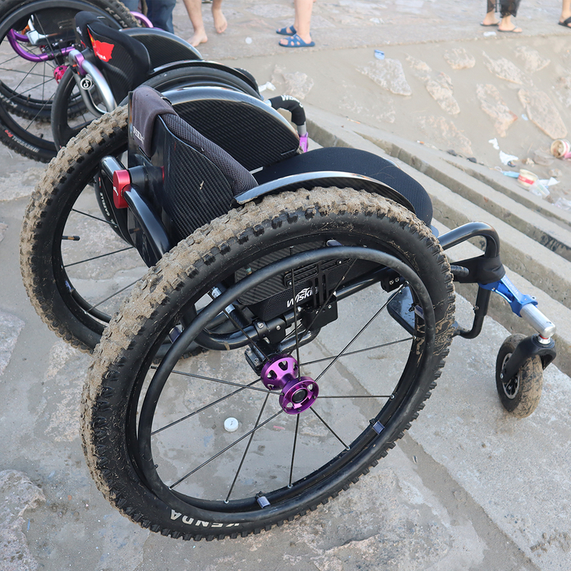 Fat Wide Wheels Offroad Beach Sand Wheelchair for Disabled