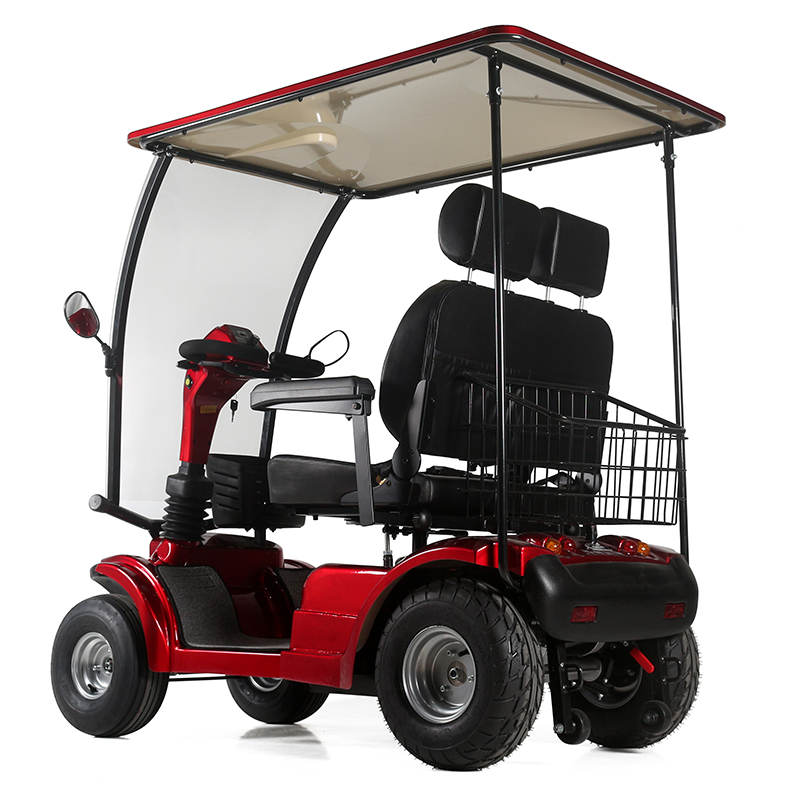 double seat mobility scooter with 16 inch tire for elderly