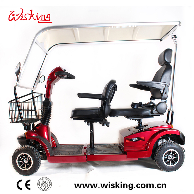 Front and Rear Seats Mobility Scooter with Roof for Elderly