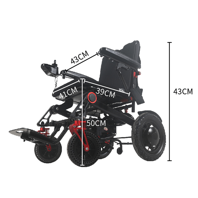 carbon fiber collapsible power wheelchair with lithium battery